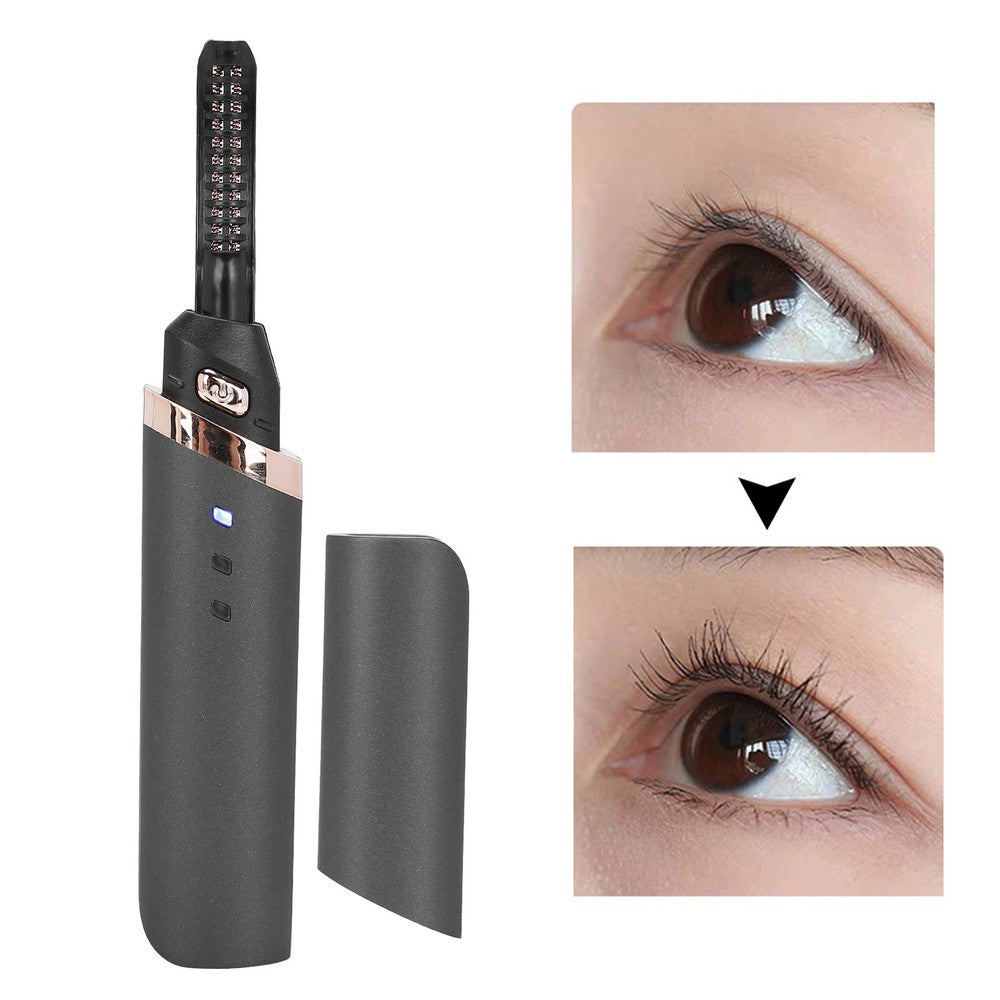 Black Electric Eyelash Curler LongLasting Heated Curler USB Charge Eyelash P HPT