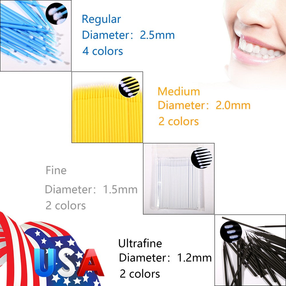 US Micro Brushes Applicators Microbrush Dental (Regular, Fine, Super Fine) Eye
