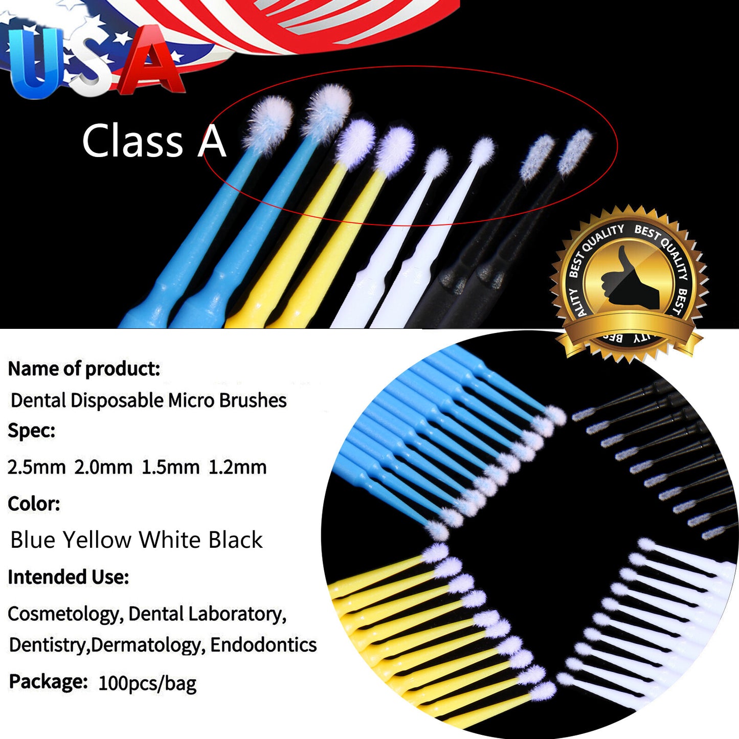 US Micro Brushes Applicators Microbrush Dental (Regular, Fine, Super Fine) Eye