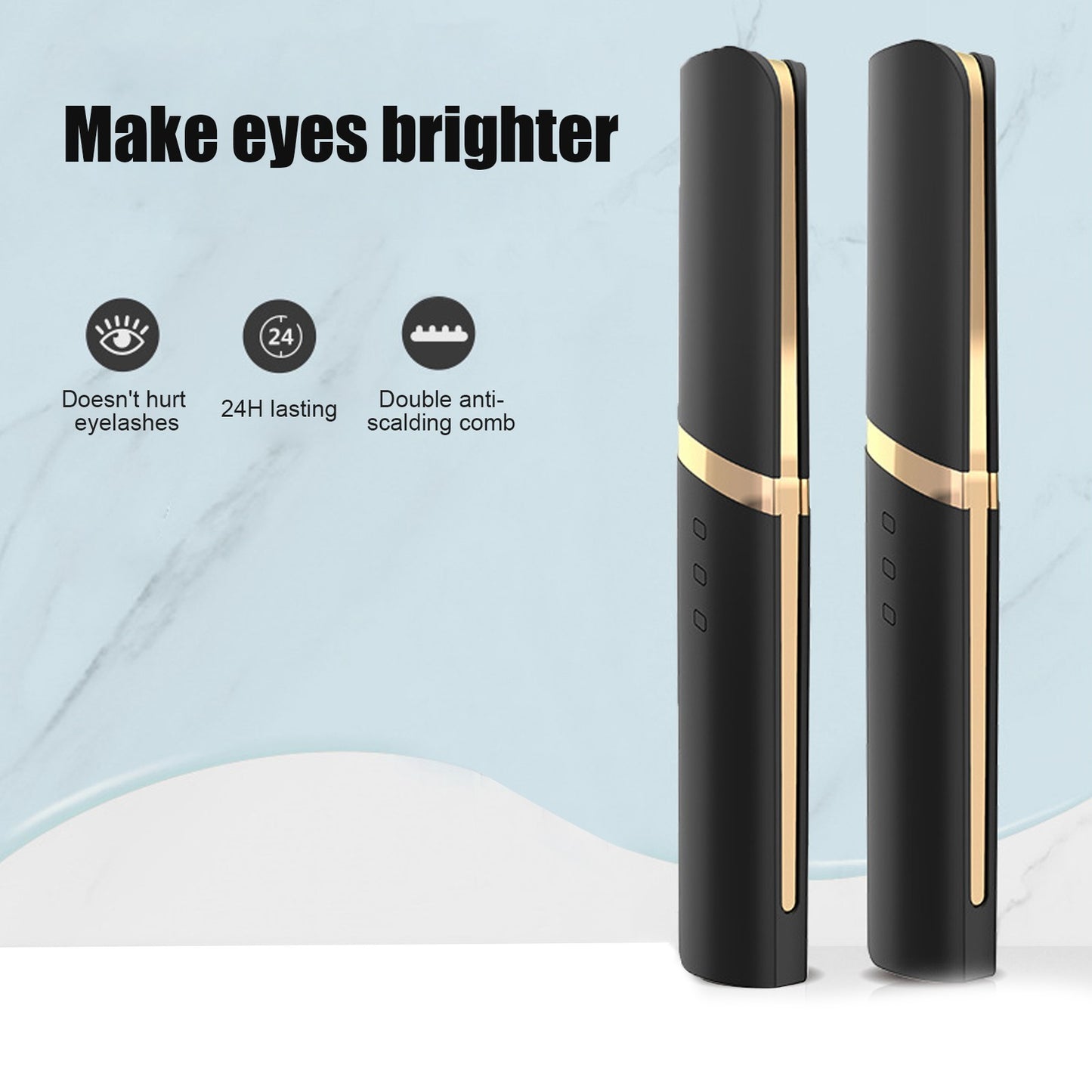 Black Electric Eyelash Curler LongLasting Heated Curler USB Charge Eyelash P HPT