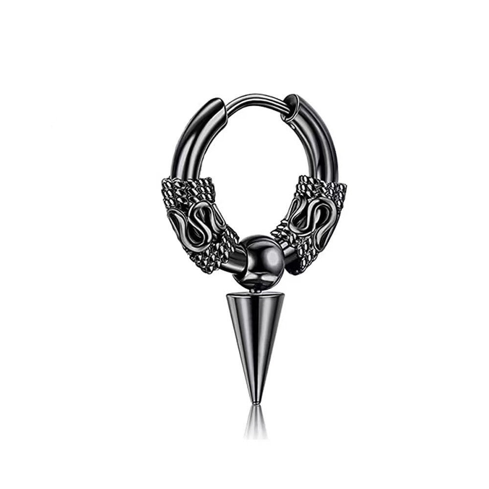 1PAIR Men Women Surgical Stainless Steel Silver Thick Round Huggie Hoop Earrings