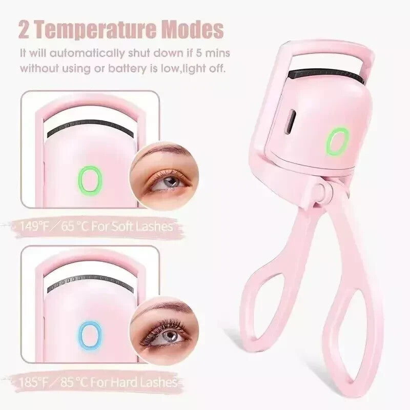 Long Lasting Electric Heated Eyelash Curler USB Rechargeable Makeup Curling Tool
